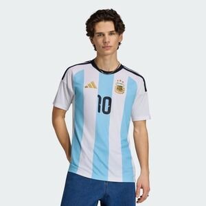 NWT Adidas Argentina Messi '10' Home Slim Fit Jersey - Medium - White 
/Ice Blue